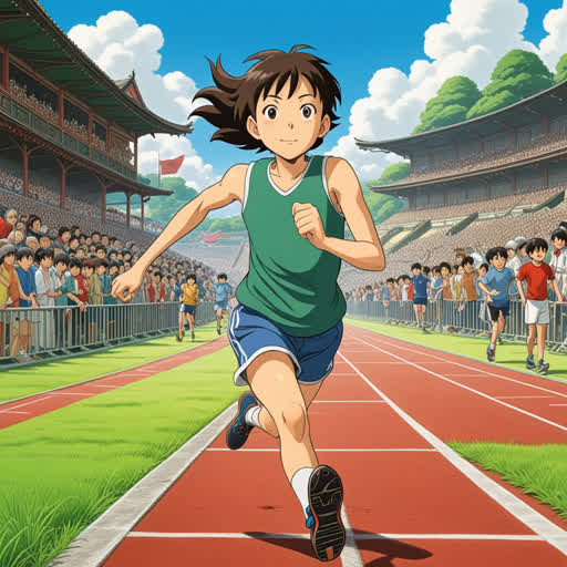 كان هناك طالب يحب الرياضة (athletics) وكان يتدرب بجد للمنافسات المحلية. في يوم المنافسة، أثبت قدرته وفز بشكل مذهل، مما جعله مشهورًا في مجال الرياضة.